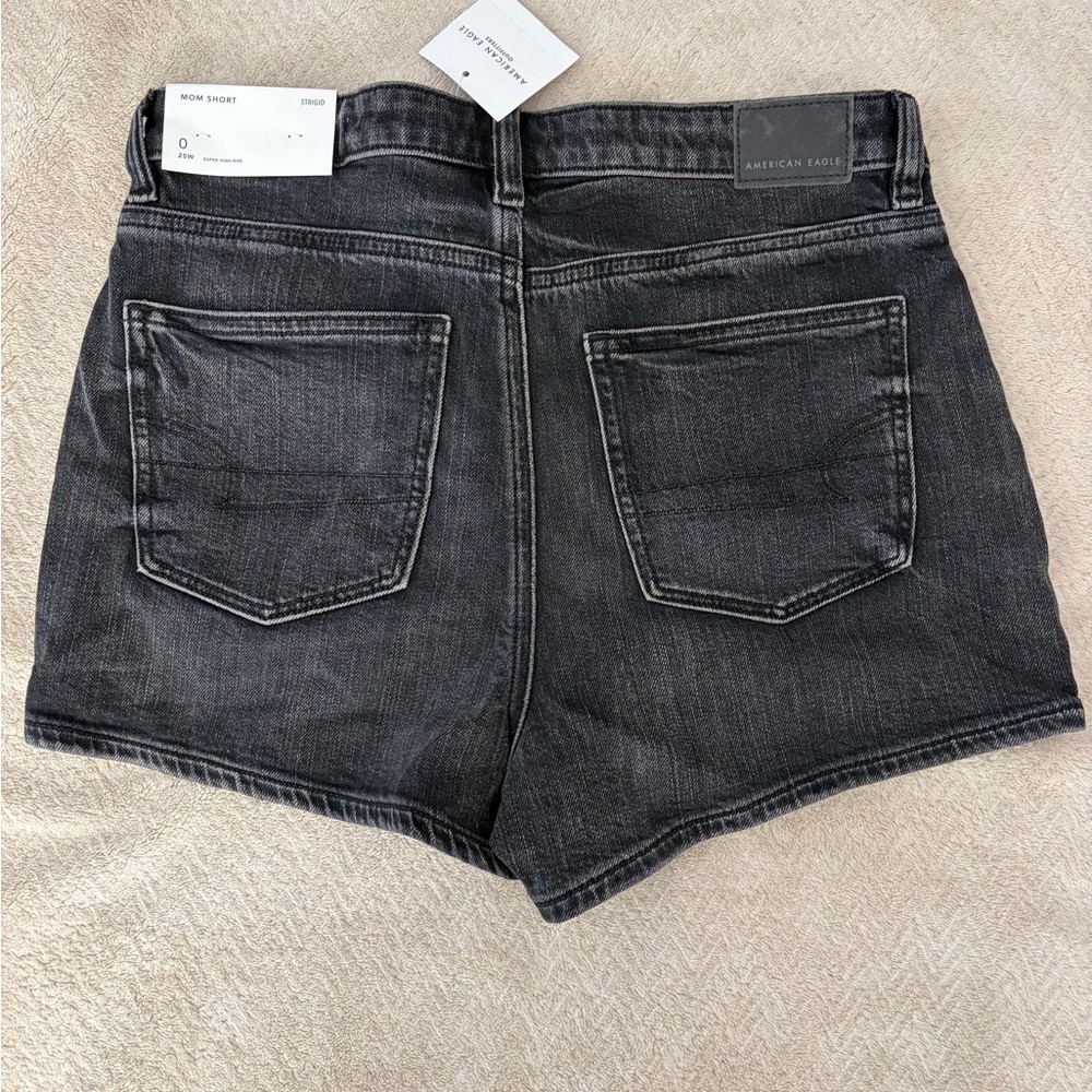 American Eagle Outfitters Black Washed Denim Shorts - Picture 2 of 6